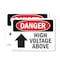 Signmission High Voltage Above Danger Sign, Plastic, 10in W x 7in L, 2PK OS-2PACK-DS-P-710-L-2228 - alternate 1